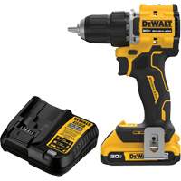 ATOMIC COMPACT SERIES Brushless Cordless Drill/Driver Kit, Lithium-Ion, 20 V, 1/2" Chuck Helyx Safety & Industrial Supplies