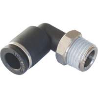 Adaptateur coude m&acirc;le NPT MAXFIT &agrave; raccord instantan&eacute; (push-to-connect), 3/8" x 1/2" dia., Polym&egrave;re PBT Helyx Safety & Industrial Supplies
