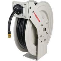 D&eacute;vidoir de tuyau &agrave; rappel automatique &agrave; bras simple de type L MAXREEL avec tuyau en caoutchouc, Air, 3/8" x 50', Tuyau simple, 250 PSI Helyx Safety & Industrial Supplies