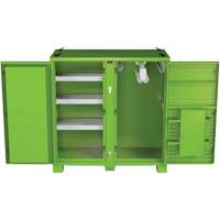 Armoire ventil&eacute;e pour le rangement d'&eacute;PI sur place, Acier, Vert lime haute visibilit&eacute; Helyx Safety & Industrial Supplies
