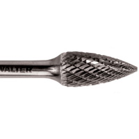 Double Cut Tapered Burr, SG-5, 1/2" Dia., 1/4" Shank, 1" Depth of Cut Helyx Safety & Industrial Supplies