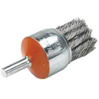 Mounted Knot-Twisted Wire Brush, 1-1/8" Dia., 0.02" Wire Dia., 1/4" Shank Helyx Safety & Industrial Supplies