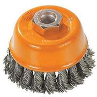 Brosse &agrave; fils nou&eacute;s torsad&eacute;s, 3" dia. x M10x1,25 arbre Helyx Safety & Industrial Supplies