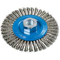 Brosse &agrave; fils nou&eacute;s pour cordons de soudure, Dia. 4-1/2", Fils 0,02", Arbre 5/8"-11, Aluminium/Acier inoxydable Helyx Safety & Industrial Supplies