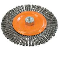 Stringer Bead Knotted Wire Brush, 6-7/8" Dia., 0.02" Fill, 5/8"-11 Arbor, Steel Helyx Safety & Industrial Supplies