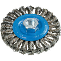 Wide Knotted Wire Wheel Brush, 5/8"-11 Arbor, Steel Helyx Safety & Industrial Supplies