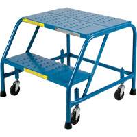 Escabeau roulant, 2 marches, Largeur de la marche 18", Hauteur de la plateforme 19", Acier Helyx Safety & Industrial Supplies