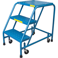 Escabeau roulant, 3 marches, Largeur de la marche 18", Hauteur de la plateforme 28", Acier Helyx Safety & Industrial Supplies