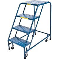 Rolling Step Ladder, 4 Steps, 18" Step Width, 37" Platform Height, Steel Helyx Safety & Industrial Supplies