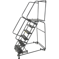 &eacute;chelles roulantes avec pied verrouillable activ&eacute; par le poids, 5 marches, Largeur de la marche 24", Hauteur de la plateforme 50", Acier Helyx Safety & Industrial Supplies