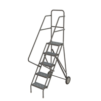 Rolling Ladder, 5 Steps, Serrated, 50" High Helyx Safety & Industrial Supplies
