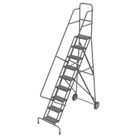 Rolling Ladder, 9 Steps, Serrated, 96" High Helyx Safety & Industrial Supplies