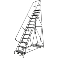 All Directional Rolling Ladder, 13 Steps, 24" Step Width, 130" Platform Height, Steel Helyx Safety & Industrial Supplies