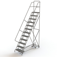 All Directional Rolling Ladder, 12 Steps, 24" Step Width, 120" Platform Height, Steel Helyx Safety & Industrial Supplies