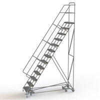 All Directional Rolling Ladder, 13 Steps, 24" Step Width, 130" Platform Height, Steel Helyx Safety & Industrial Supplies