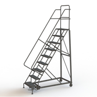 Heavy Duty Rolling Ladder, 9 Steps, 24" Step Width, 90" Platform Height, Steel Helyx Safety & Industrial Supplies