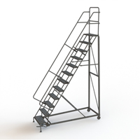 Heavy Duty Rolling Ladder, 12 Steps, 24" Step Width, 120" Platform Height, Steel Helyx Safety & Industrial Supplies