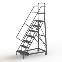 Heavy Duty Rolling Ladder, 7 Steps, 24" Step Width, 70" Platform Height, Steel Helyx Safety & Industrial Supplies