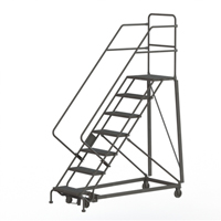 &eacute;chelles robustes en angle de s&eacute;curit&eacute;, 7 marches, Stri&eacute;, Inclinaison 50°, Hauteur 70" Helyx Safety & Industrial Supplies