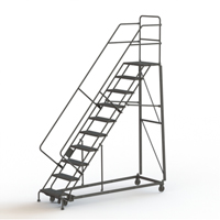 &eacute;chelles robustes en angle de s&eacute;curit&eacute;, 10 marches, Stri&eacute;, Inclinaison 50°, Hauteur 100" Helyx Safety & Industrial Supplies
