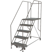 Plateforme de travail mobile, Acier, 5 Marches, 50" ha, 35" p, 24" Marche, Stri&eacute; Helyx Safety & Industrial Supplies