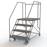 Mobile Work Platform, Steel, 4 Steps, 40" H, 36" D, 36" Step, Serrated Helyx Safety & Industrial Supplies