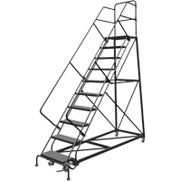 &eacute;chelles en angle de s&eacute;curit&eacute;, 10 marches, Perfor&eacute;, Inclinaison 50°, Hauteur 100" Helyx Safety & Industrial Supplies