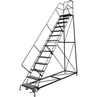 &eacute;chelles en angle de s&eacute;curit&eacute;, 14 marches, Perfor&eacute;, Inclinaison 50°, Hauteur 140" Helyx Safety & Industrial Supplies