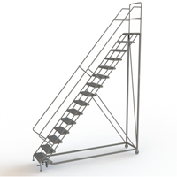 &eacute;chelles en angle de s&eacute;curit&eacute;, 15 marches, Stri&eacute;, Inclinaison 50°, Hauteur 150" Helyx Safety & Industrial Supplies