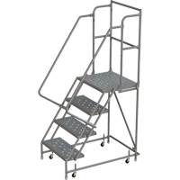 Deep Top Step Rolling Ladder, 4 Steps, 16" Step Width, 40" Platform Height, Steel Helyx Safety & Industrial Supplies