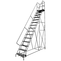 Deep Top Step Rolling Ladder, 15 Steps, 24" Step Width, 150" Platform Height, Steel Helyx Safety & Industrial Supplies