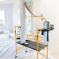 Jobsite Series 4' Safety Rail & Tool Shelf Scaffold Kit, Steel Frame, 49-1/2" D x 57-3/4" H Helyx Safety & Industrial Supplies