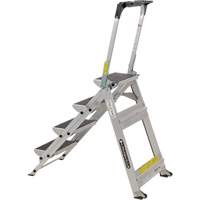 Tilt & Roll Step Stool Ladder, 4 Steps, 44.25" x 22.13" x 59" High Helyx Safety & Industrial Supplies