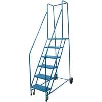 Escabeau roulant, 6 marches, Largeur de la marche 18", Hauteur de la plateforme 55", Acier Helyx Safety & Industrial Supplies