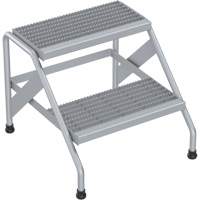 Aluminum Step Stand, 2 Step(s), 22-13/16" W x 24-9/16" L x 20" H, 500 lbs. Capacity Helyx Safety & Industrial Supplies