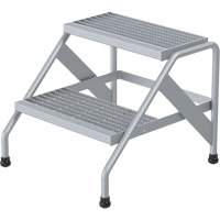 Aluminum Step Stand, 2 Step(s), 22-13/16" W x 24-9/16" L x 20" H, 500 lbs. Capacity Helyx Safety & Industrial Supplies