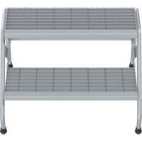 Aluminum Step Stand, 2 Step(s), 32-13/16" W x 24-9/16" L x 20" H, 500 lbs. Capacity Helyx Safety & Industrial Supplies