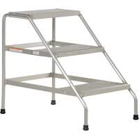 Aluminum Step Stand, 3 Step(s), 22-13/16" W x 34-9/16" L x 30" H, 500 lbs. Capacity Helyx Safety & Industrial Supplies