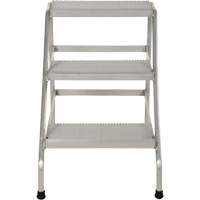 Aluminum Step Stand, 3 Step(s), 22-13/16" W x 34-9/16" L x 30" H, 500 lbs. Capacity Helyx Safety & Industrial Supplies