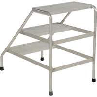 Aluminum Step Stand, 3 Step(s), 22-13/16" W x 34-9/16" L x 30" H, 500 lbs. Capacity Helyx Safety & Industrial Supplies