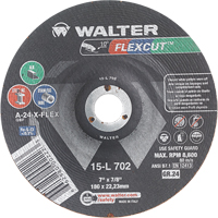 Meules &agrave; moyeu d&eacute;port&eacute; Flexcut, 7", 24 Grain, Oxyde d'aluminium, 7/8", 8600 Tr/min, Type 29 Helyx Safety & Industrial Supplies