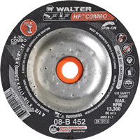 HP Combo Spin-On Combination Wheel, 4-1/2" x 1/8", 5/8"-11 Arbor, Type 27S Helyx Safety & Industrial Supplies