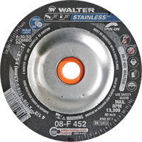 Depressed Centre Grinding Wheels - Stainless Type 27, 4-1/2" x 1/8", 5/8"-11 Arbor, Type 27S Helyx Safety & Industrial Supplies