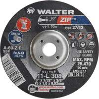 Zip Cutting and Grinding Wheel, 3" x 1/13", 3/8" Arbor, Type 27, 60 Grit, Aluminum Oxide Helyx Safety & Industrial Supplies