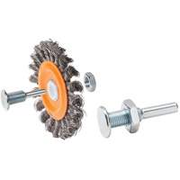 Reversible Mounted Knot-Twisted Wire Wheel, 4" Dia., 0.0118" Fill, 5/8" Arbor, Steel Helyx Safety & Industrial Supplies