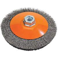 Saucer Crimped Wire Wheel, 4" Dia., 0.012" Fill, 5/8"-11 Arbor Helyx Safety & Industrial Supplies