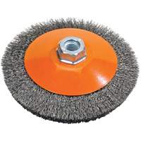 Saucer Crimped Wire Wheel, 5" Dia., 0.012" Fill, 5/8"-11 Arbor Helyx Safety & Industrial Supplies