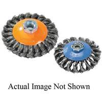 Knot-Twisted Wire Saucer Cup Brush, 6" Dia. x 5/8"-11 Arbor Helyx Safety & Industrial Supplies