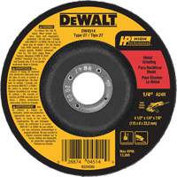 High Performance Metal Grinding Wheel, 4-1/2" x 1/4", 7/8" Arbor, Aluminum Oxide, Type 27 Helyx Safety & Industrial Supplies