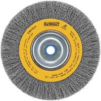 Crimped Bench Wire Brush, 6" Dia., 0.014" Fill, 5/8" - 1/2" Arbor Helyx Safety & Industrial Supplies